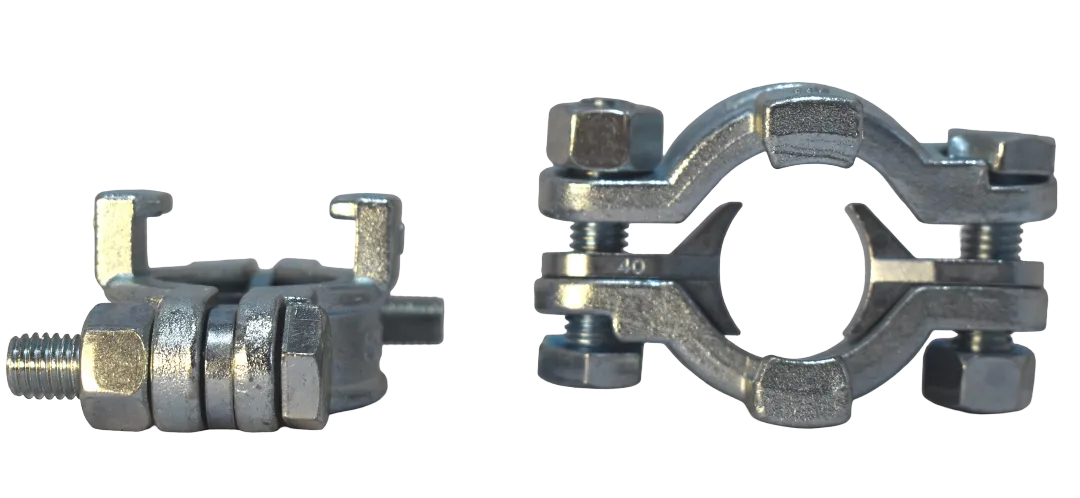 Хомут силовой двухболтовый сталь SK 40 (1") с фиксаторами (32-40мм)