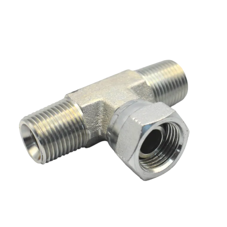 Тройник NPT 1/2" 2 наружные резьба и 1 гайка