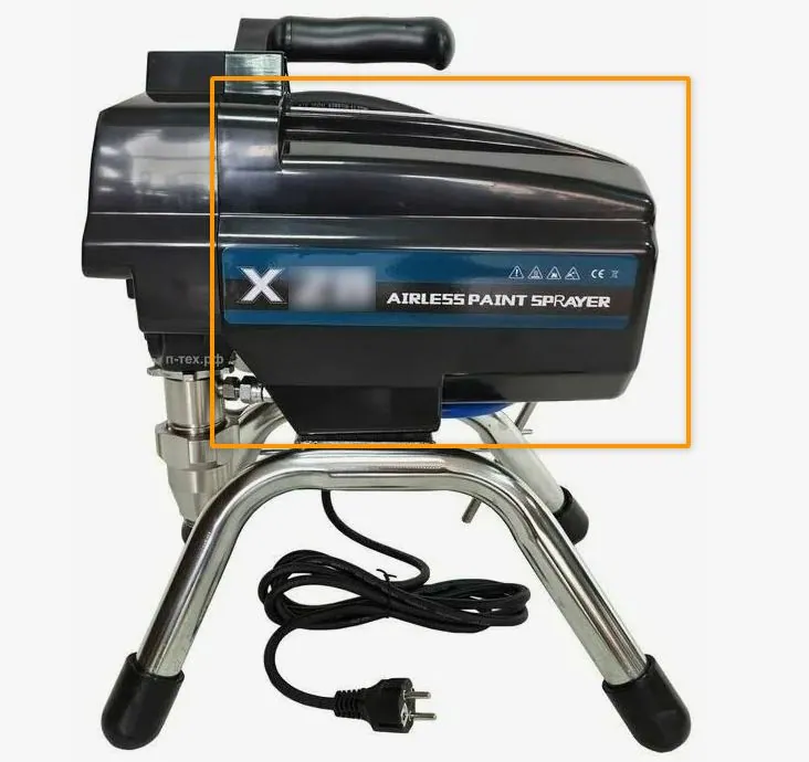 Крышка (кожух) двигателя окрасочного аппарата Dino-Power X20i-X32 задняя 