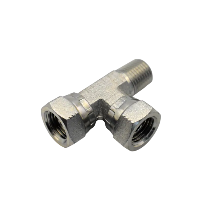 Тройник NPT 1/4" 2 гайки и 1 наружная резьба