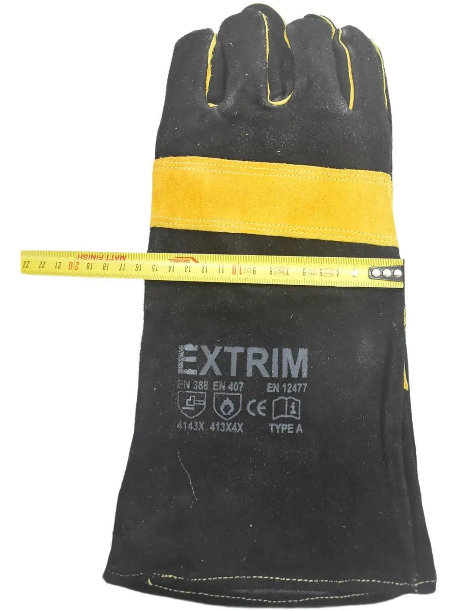 Перчатки пескоструйщика (кожа), черно-желтые 10 (XL)