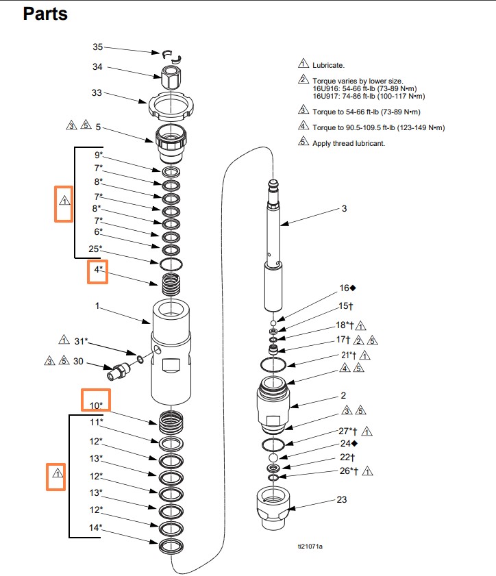 Ремкомплект поршневого насоса GRACO Merkur 50CC (с пружинами)