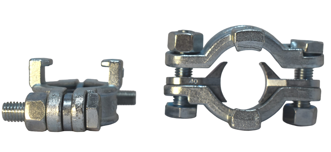 Хомут силовой двухболтовый сталь SK 40 (1") с фиксаторами (32-40мм)