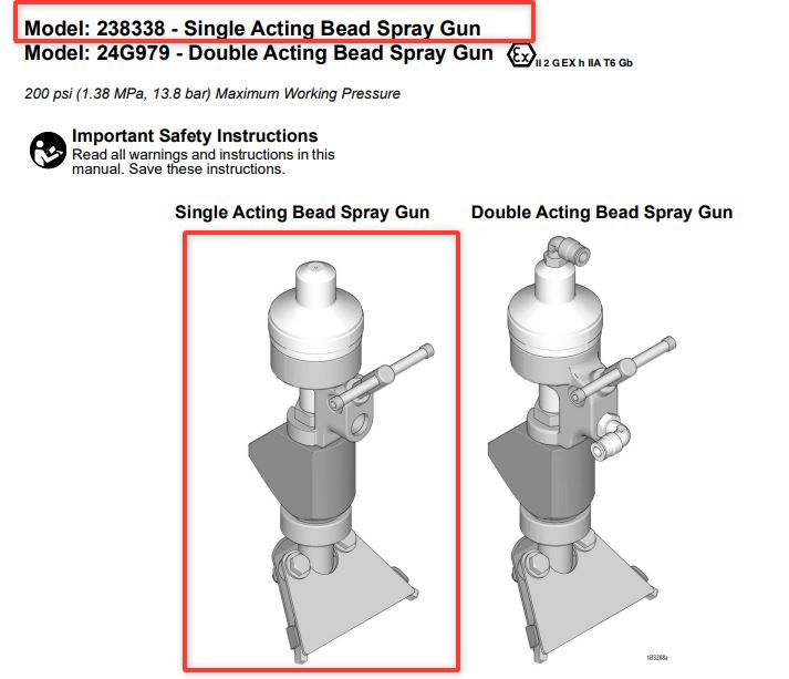 Пистолет распылитель стеклошариков для дорожной разметки Graco 238338