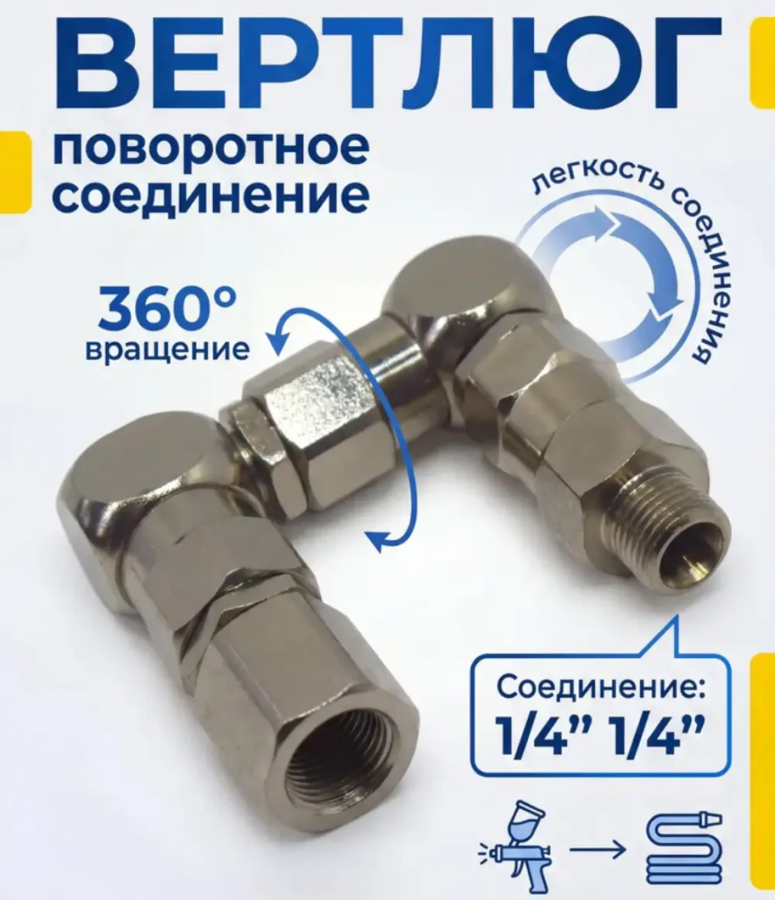 Вертлюг Z образный 1/4-1/4 250 бар