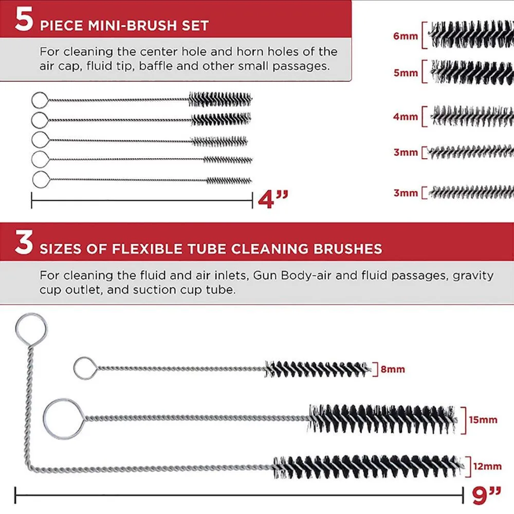 Набор для чистки воздушного и безвоздушного краскопульта 22 предмета