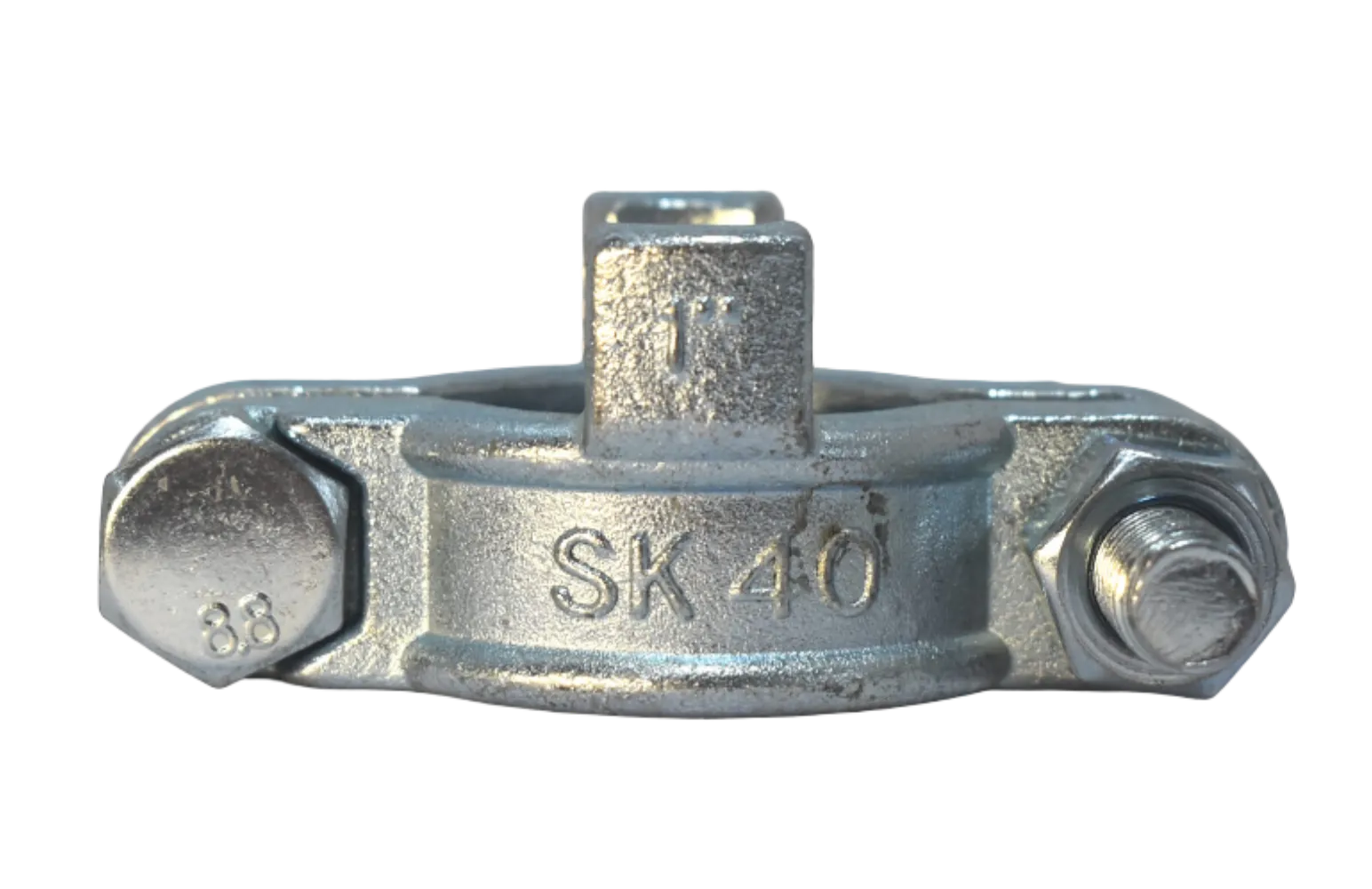 Хомут силовой двухболтовый сталь SK 40 (1") с фиксаторами (32-40мм)