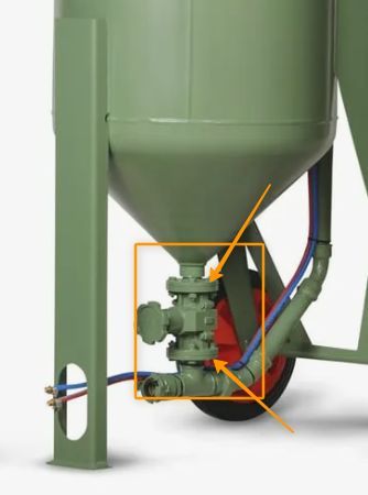 Фланец клапана дозатора абразива SGV 1-1/4"