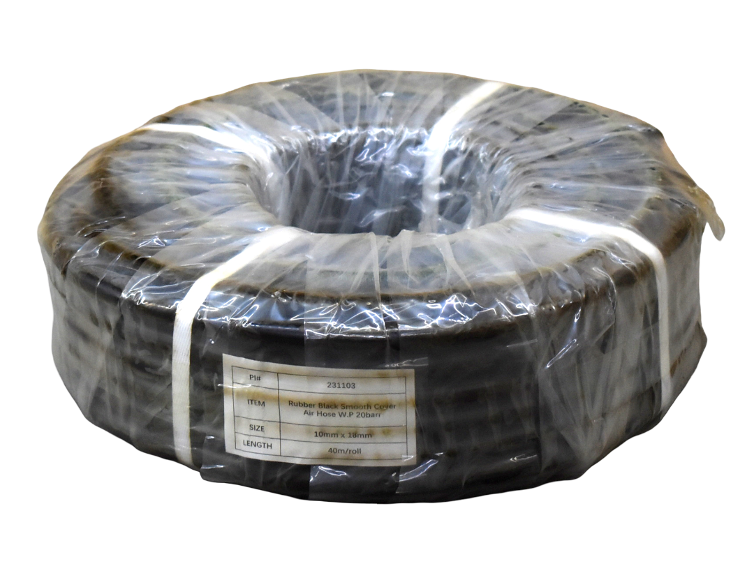 Рукав воздушный резиновый 10 x 18 мм чёрный, 20 бар, бухта 40м