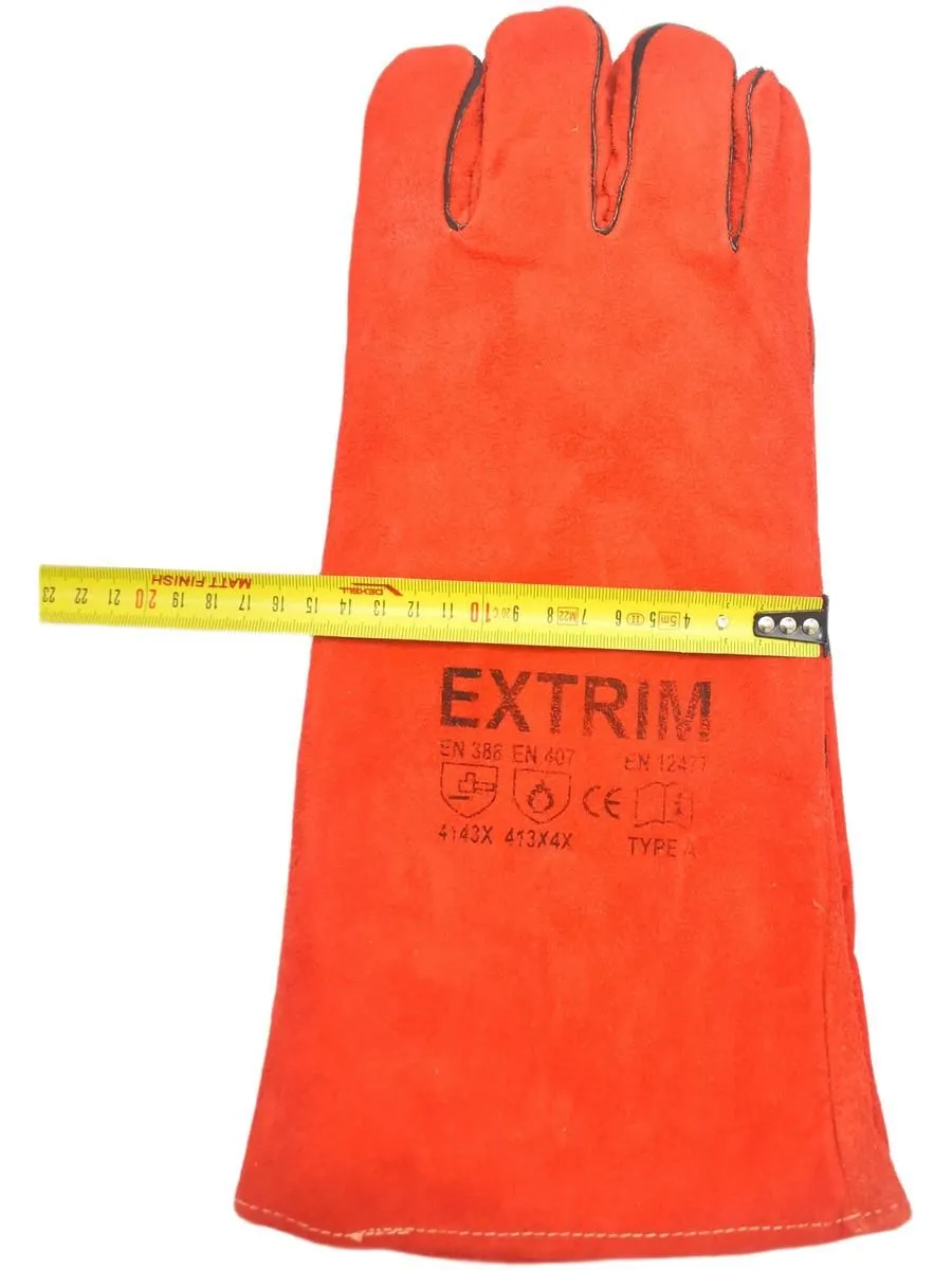 Перчатки пескоструйщика (кожа), красные 10 (XL)
