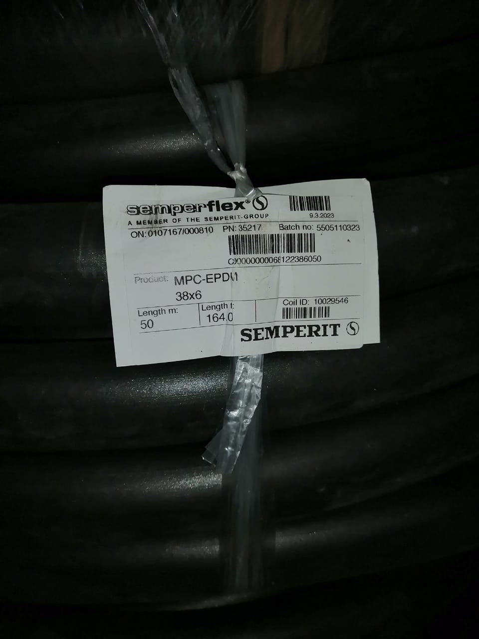 Рукав напорный Semperit MPC EPDM 38*6мм, 20 бар, бухта 50 п.м.