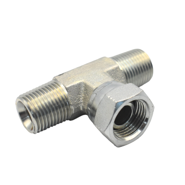 Тройник NPT 1/2" 2 наружные резьба и 1 гайка