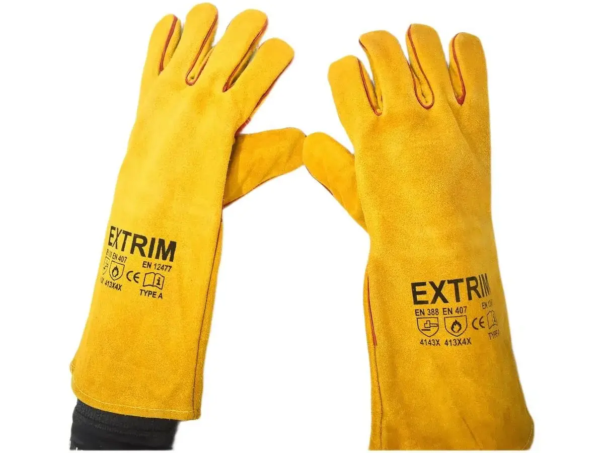 Перчатки пескоструйщика (кожа), оранжевые, утепленные зимние 10 (XL)