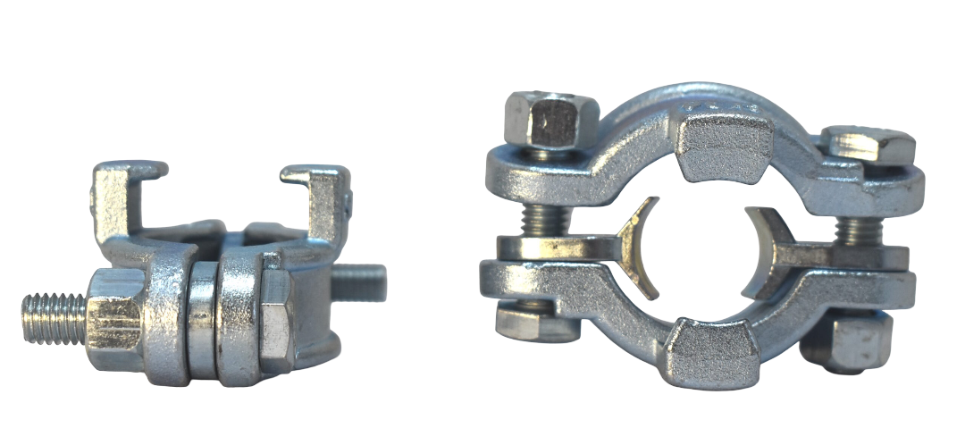 Хомут силовой двухболтовый сталь SK 34 (3/4") с фиксаторами (28-34мм)