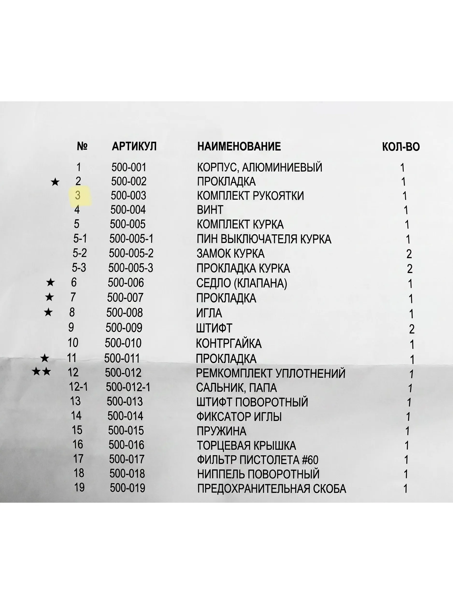 Ручка пистолета для GRACO XTR 5/7, Handok AH-5000/AH-7000 (замена 255275/287449/287451)
