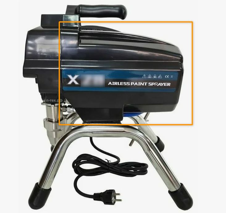 Крышка (кожух) двигателя окрасочного аппарата Dino-Power X20i-X32 задняя 