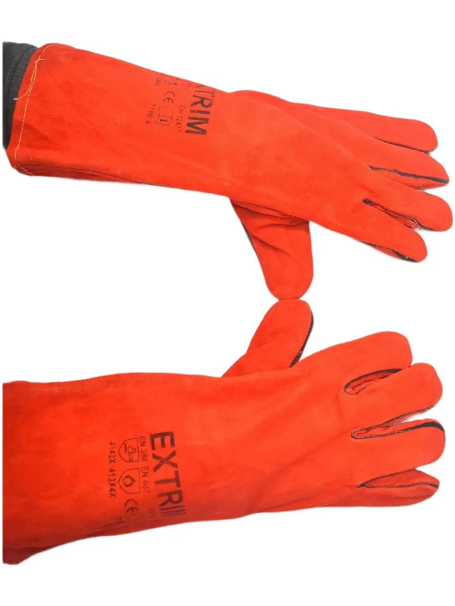 Перчатки пескоструйщика (кожа), красные 10 (XL)