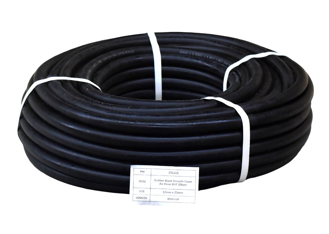 Рукав воздушный резиновый 12 х 21 мм чёрный, 20 бар, бухта 40м