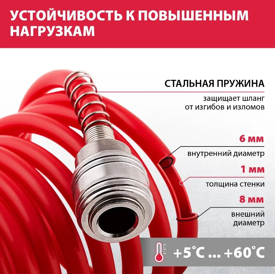 Шланг спиральный воздушный 10м