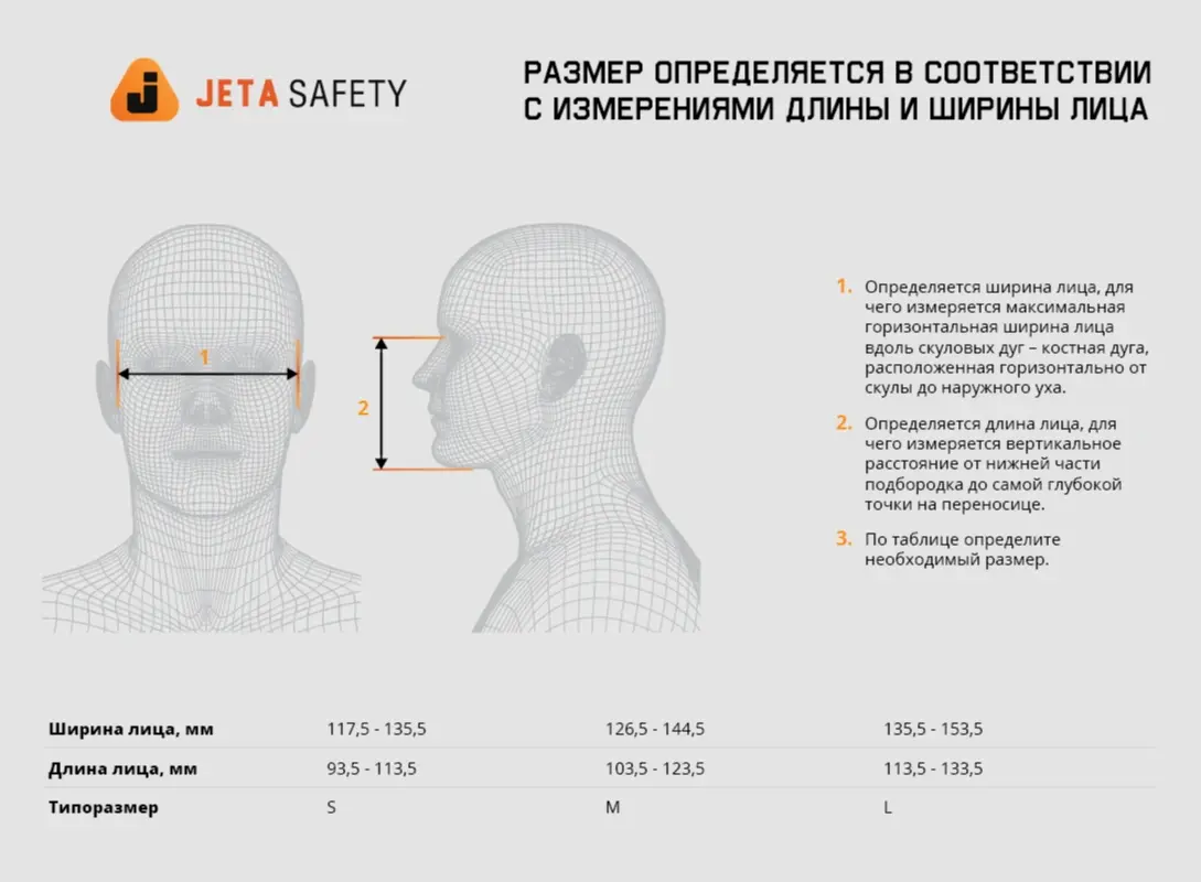 Респиратор Jeta Safety 6500 маска без фильтров